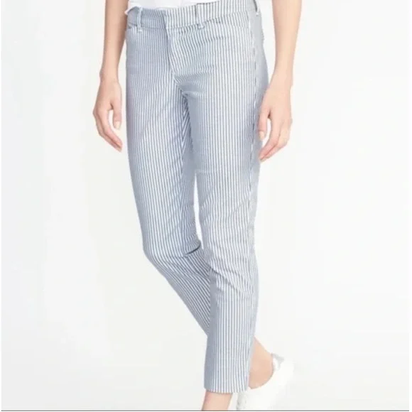 TOMMY HILFIGER white ankle pants with and white stripes size 10 - Picture 2 of 14